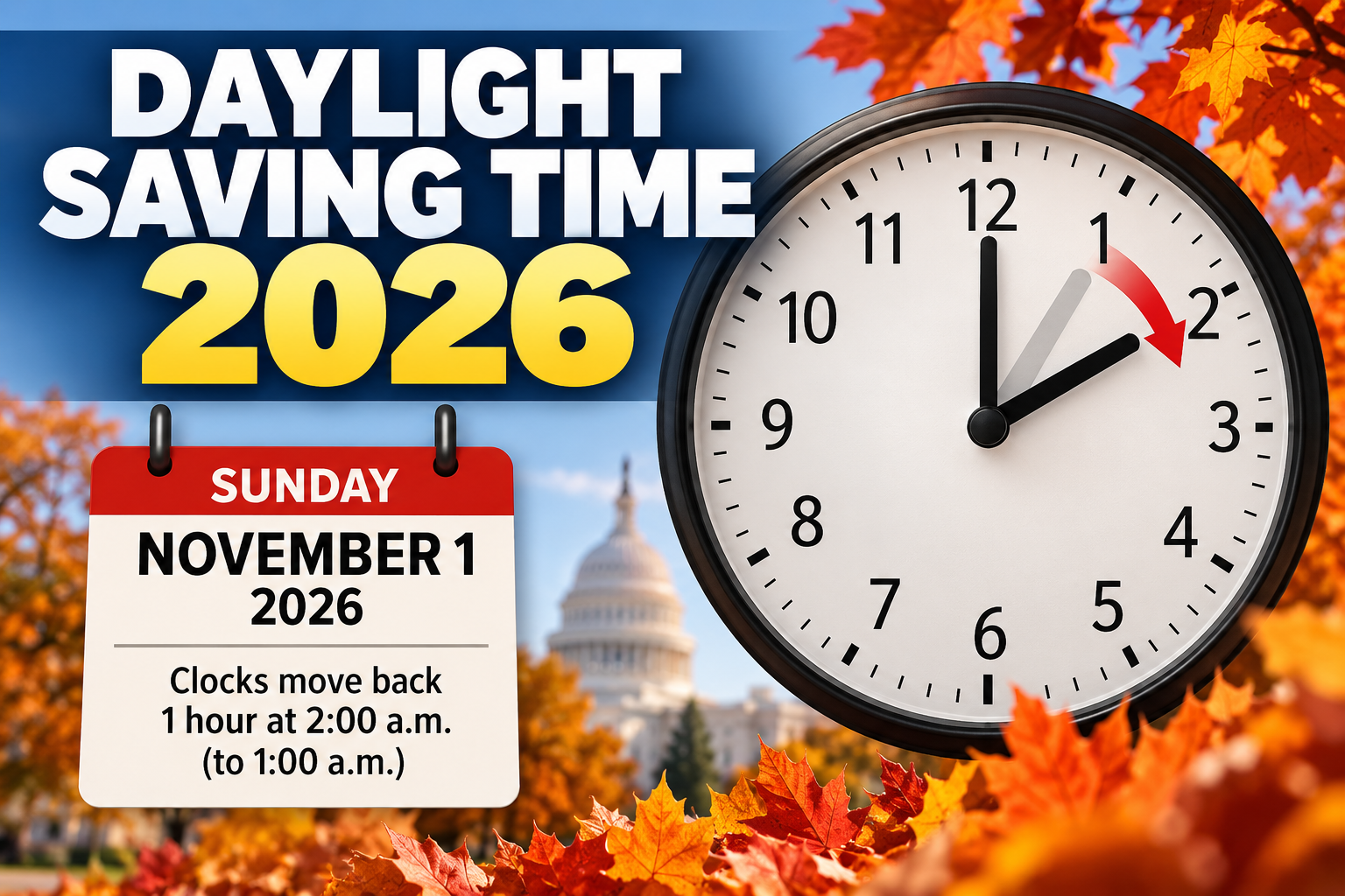 Daylight saving time 2026 ending: When to 'fall back'