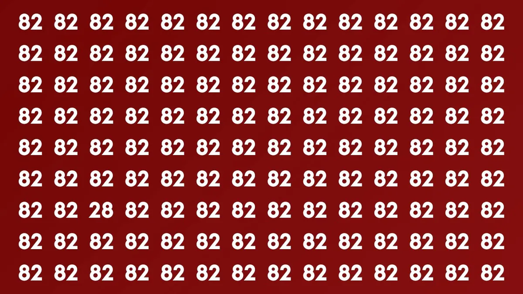 Test visuel : un 28 s'est glissé parmi les 82, le repérez-vous en 7 secondes ?